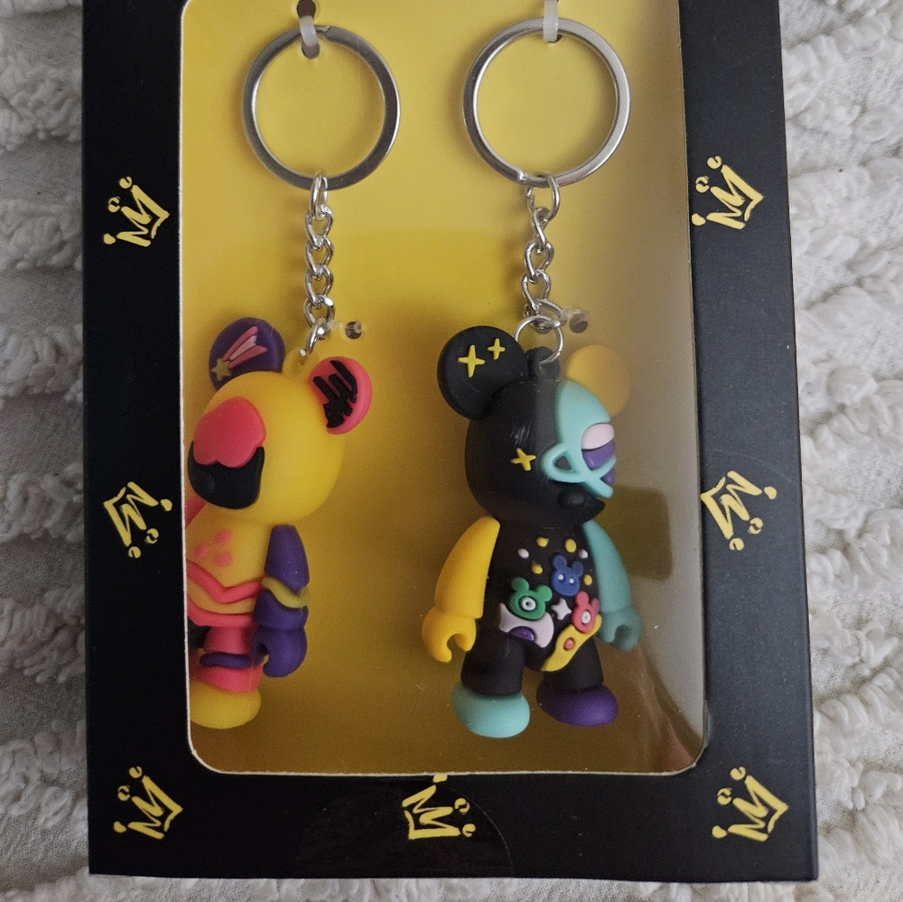 Little obsessed bear duo keychains